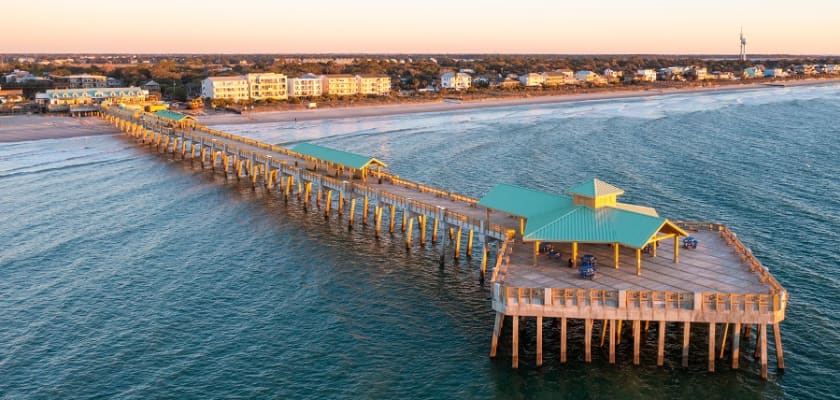 Pier extending over the coast