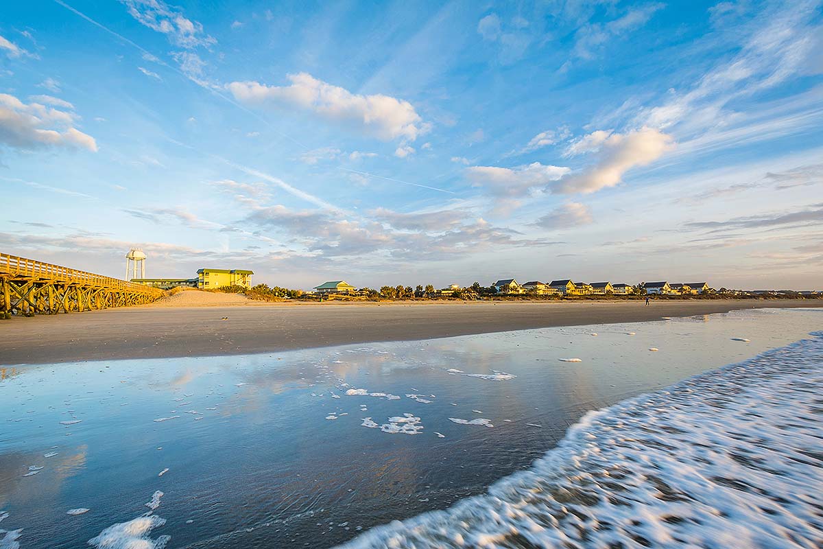 Sandy beach and ocean surf