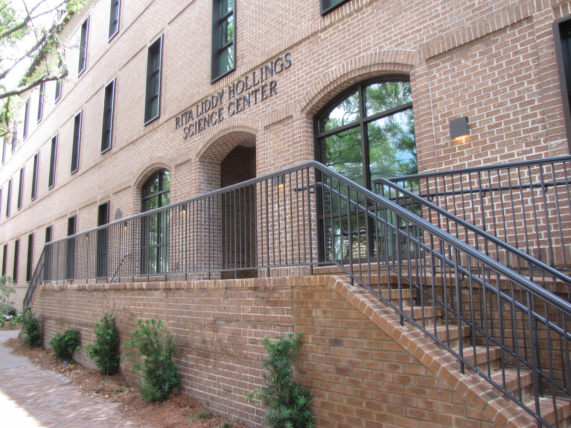 Entrance and exterior sign at the Rita Liddy Hollings Science Center